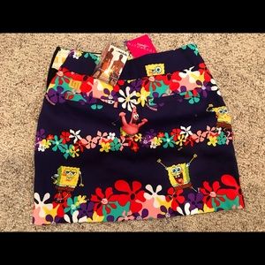 Loudmouth Women’s Spongebob Squarepants Golf Skort.  NWT Size 0